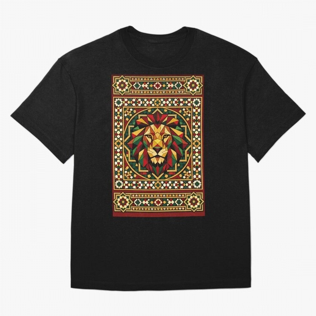 Portuguese Geometric Lion Portrait Oversized T-Shirt Join the Countdown to FIFA World Cup 2026 Group Stage Spirit, with Brazil, Messi, Neymar and Mbappe, Retro Football Energy, Iconic Rivalries, Trophy Chase Drama and Stadium Atmosphere; Built for