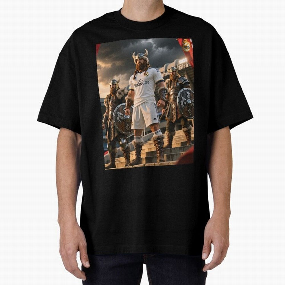Los Vikingos del Bernab¨¦u Oversized T-Shirt Fuel Your Fan Pride for FIFA World Cup 2026 USA Canada Mexico Spirit, Highlighting Portugal, Spain and Germany, Messi, Neymar and Mbappe, Global Supporter Spirit, Legendary Goals, National Colors and