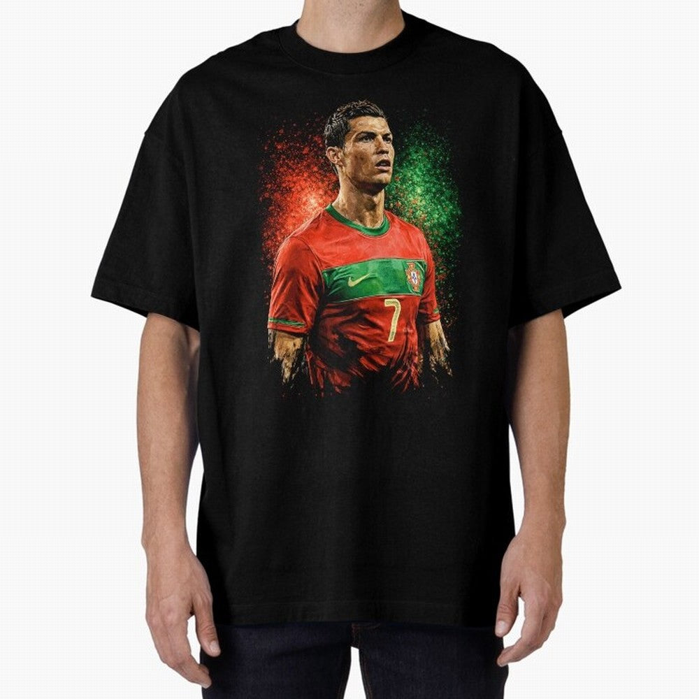 Cristiano Ronaldo Football Legend Oversized T-Shirt Show Championship Spirit for Global Football Passion for FIFA World Cup 2026 USA Canada Mexico, Driven by Neymar, England and Germany, Global Supporter Spirit, Legendary Goals, National Colors and