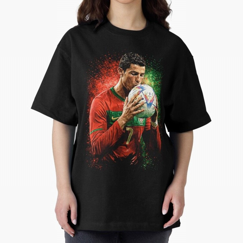 Cristiano Ronaldo Football Legend Oversized T-Shirt Back the Journey through FIFA World Cup 2026 Group Stage for Fans of CR7 and France and Portugal, Bringing Champion Mindset, Group Stage Buzz, Knockout Tension and Passionate Fan Culture; Made for