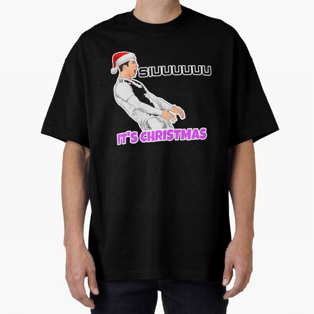 It¡¯s Christmas siuuu CR7 funny Oversized T-Shirt Bring a Vintage Feel to the FIFA World Cup 2026 Group Stage Journey through Cristiano Ronaldo, Haaland and CR7 Highlights, Brazil, Portugal and Argentina Pride, Tournament Hype, Historic Matchups,