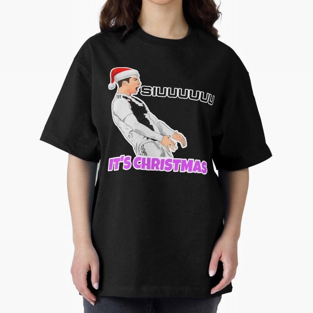 It¡¯s Christmas siuuu CR7 funny Oversized T-Shirt Bring a Vintage Feel to the FIFA World Cup 2026 Group Stage Journey through Cristiano Ronaldo, Haaland and CR7 Highlights, Brazil, Portugal and Argentina Pride, Tournament Hype, Historic Matchups,