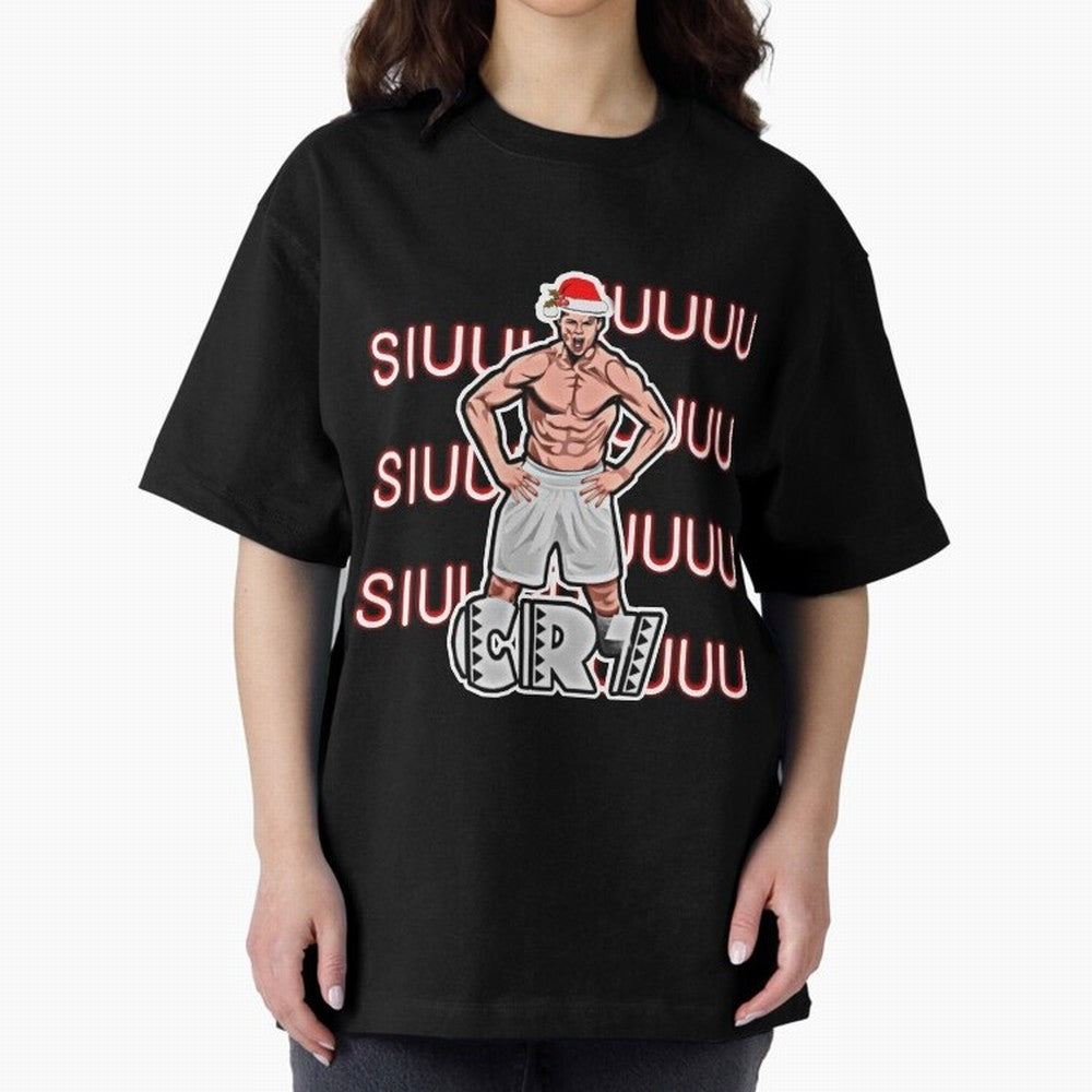 Siuuu cr7 christmas Oversized T-Shirt Make Every Match About FIFA World Cup 2026 Group Stage Highlighting Messi, Neymar and Mbappe, Argentina and Brazil Energy, Supporter Pride, Iconic Celebrations, Legendary Names and Global Match Day Energy;