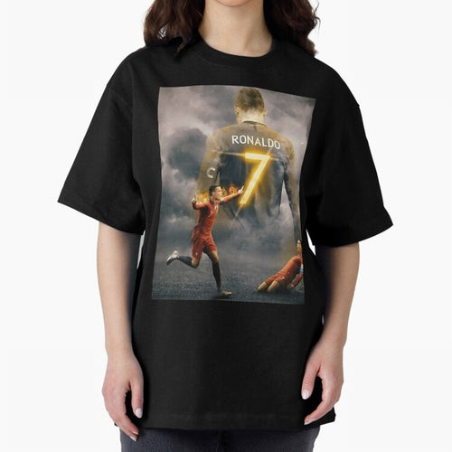 Aesthetic Ronaldo Poster Oversized T-Shirt Celebrate Classic Football Spirit in the FIFA World Cup 2026 USA Canada Mexico Journey through Neymar Highlights, Spain Pride, Champion Mindset, Group Stage Buzz, Knockout Tension and Passionate Fan