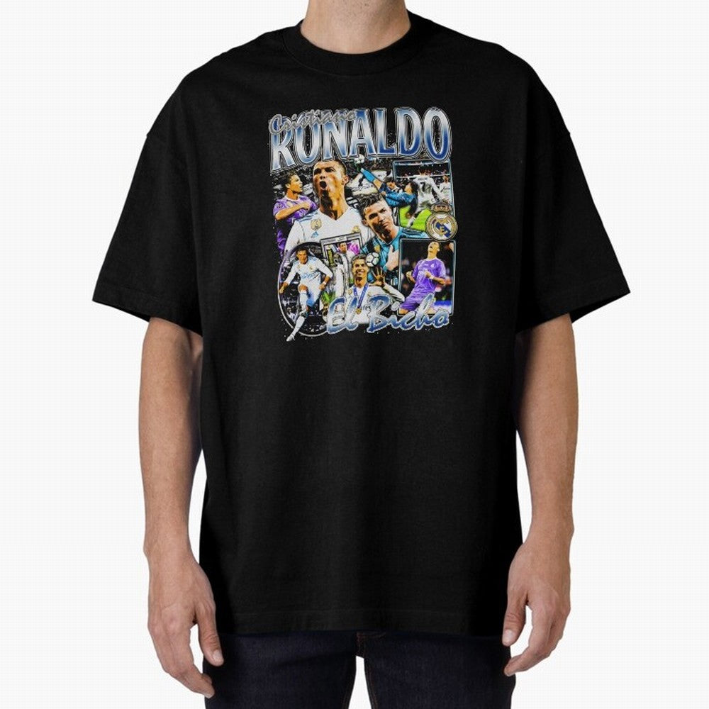 Cristiano Ronaldo El Bicho Oversized T-Shirt Embrace FIFA World Cup 2026 Group Stage for Fans of Cristiano Ronaldo, Haaland and CR7 and Germany, Bringing Vintage Soccer Flavor, Modern Football Stars, National Flags and Final Night Emotion; Made for