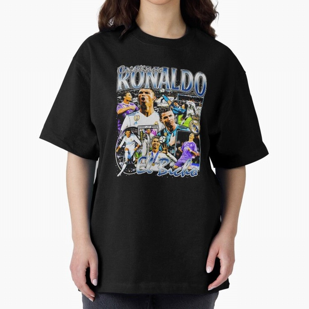 Cristiano Ronaldo El Bicho Oversized T-Shirt Embrace FIFA World Cup 2026 Group Stage for Fans of Cristiano Ronaldo, Haaland and CR7 and Germany, Bringing Vintage Soccer Flavor, Modern Football Stars, National Flags and Final Night Emotion; Made for