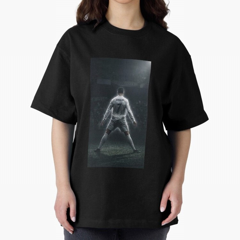 Cristiano Ronaldo Oversized T-Shirt Spotlight Match Day Hype around FIFA World Cup 2026 Group Stage, Haaland, Brazil, Sports Nostalgia, International Competition, Famous Players and Unforgettable Victories; Great for Watch Parties, Sports Bars,