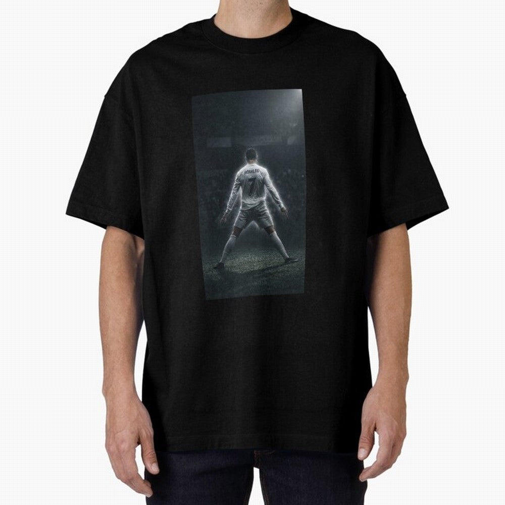 Cristiano Ronaldo Oversized T-Shirt Spotlight Match Day Hype around FIFA World Cup 2026 Group Stage, Haaland, Brazil, Sports Nostalgia, International Competition, Famous Players and Unforgettable Victories; Great for Watch Parties, Sports Bars,