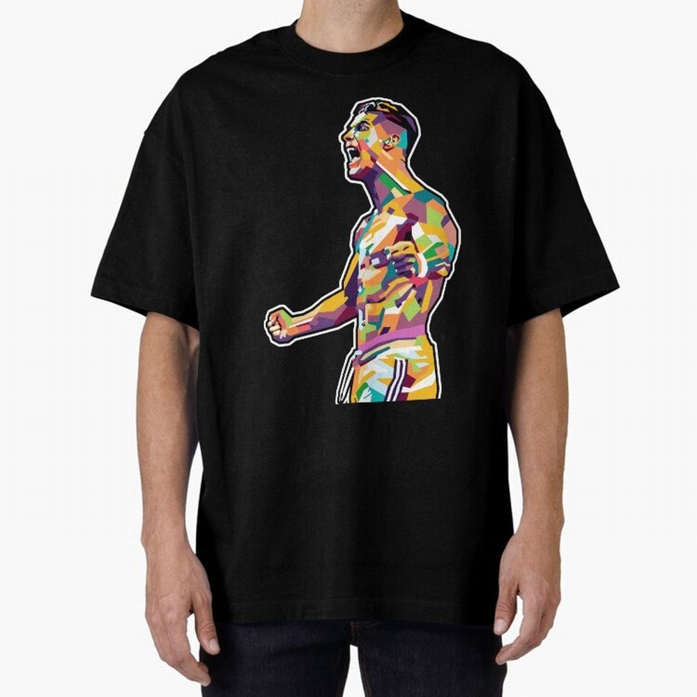 Cr7 Pop Art Oversized T-Shirt Keep the Legacy of the FIFA World Cup 2026 USA Canada Mexico Journey through Neymar, Haaland and Cristiano Ronaldo Highlights, Netherlands Pride, Championship Spirit, Famous Goals, Roaring Crowds and International