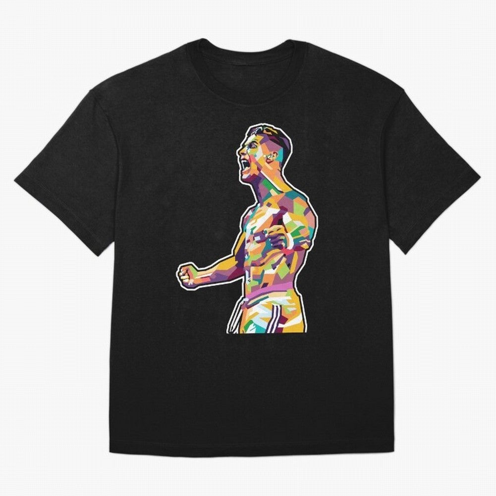Cr7 Pop Art Oversized T-Shirt Keep the Legacy of the FIFA World Cup 2026 USA Canada Mexico Journey through Neymar, Haaland and Cristiano Ronaldo Highlights, Netherlands Pride, Championship Spirit, Famous Goals, Roaring Crowds and International