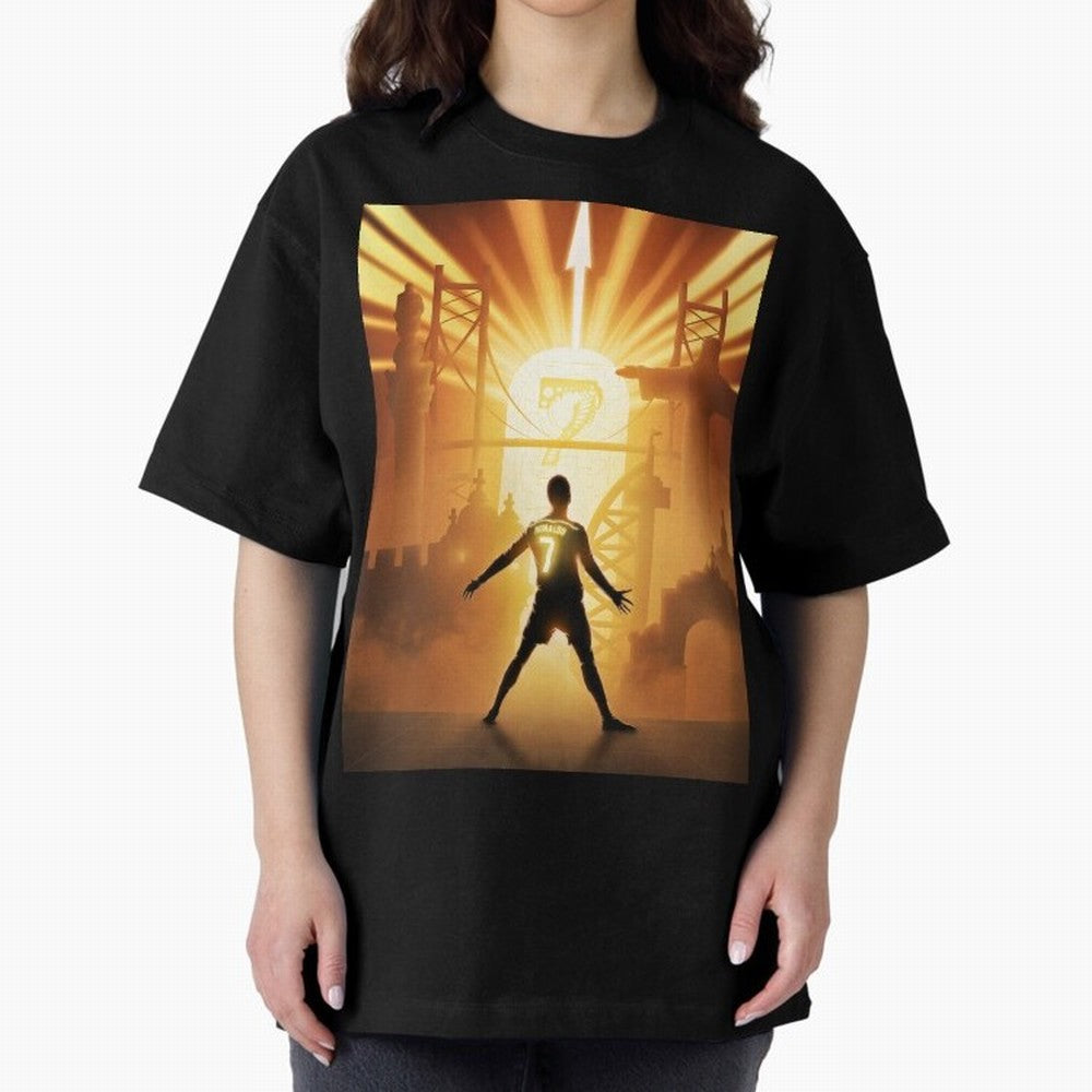 Celebration of Champions Art Poster Oversized T-Shirt Cheer for FIFA World Cup 2026 Filled with Mbappe and Neymar, Argentina, France and Brazil Energy, Match Day Excitement, Supporter Culture, Golden Goals and Global Football Passion; Perfect for