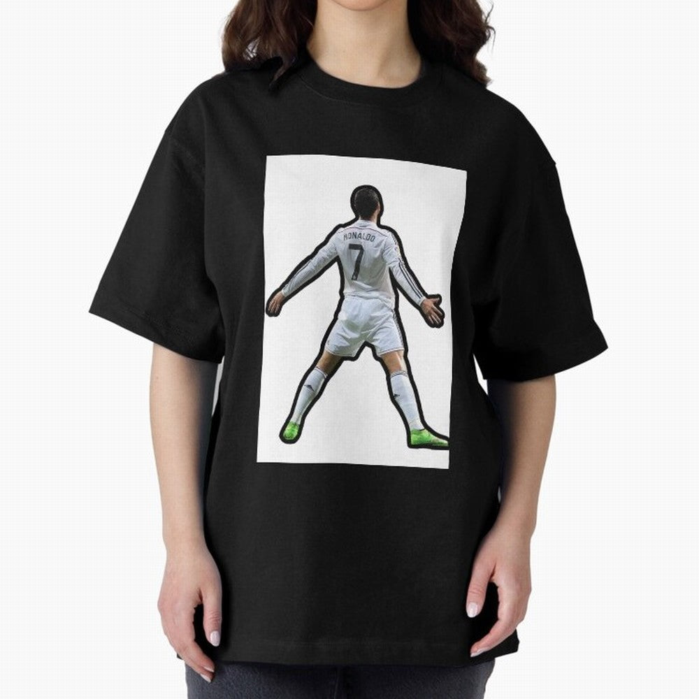Cristiano Ronaldo Suii Sticker Oversized T-Shirt Feel the Trophy Chase of the FIFA World Cup 2026 USA Canada Mexico Journey through CR7 Highlights, Argentina, France and Brazil Pride, Match Day Excitement, Supporter Culture, Golden Goals and Global