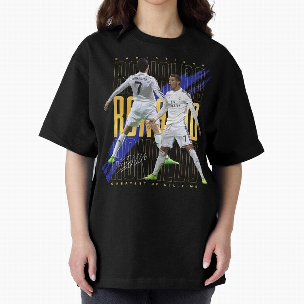 Cristiano Ronaldo Suuiii! Greatest Of All Time Oversized T-Shirt Wear the Spirit of Global Football Passion for FIFA World Cup 2026 Group Stage, Highlighting Messi, Neymar and Mbappe, England, France and Netherlands, Fan Favorite Moments, National
