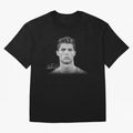 Cristiano Ronaldo T-Shirt Big Face Young Ronaldo - Black and White Oversized T-Shirt Get Ready for FIFA World Cup 2026 Spirit, Built around Netherlands, Messi, Neymar and Mbappe, Football History, Final Match Energy, Crowd Noise and Once in a
