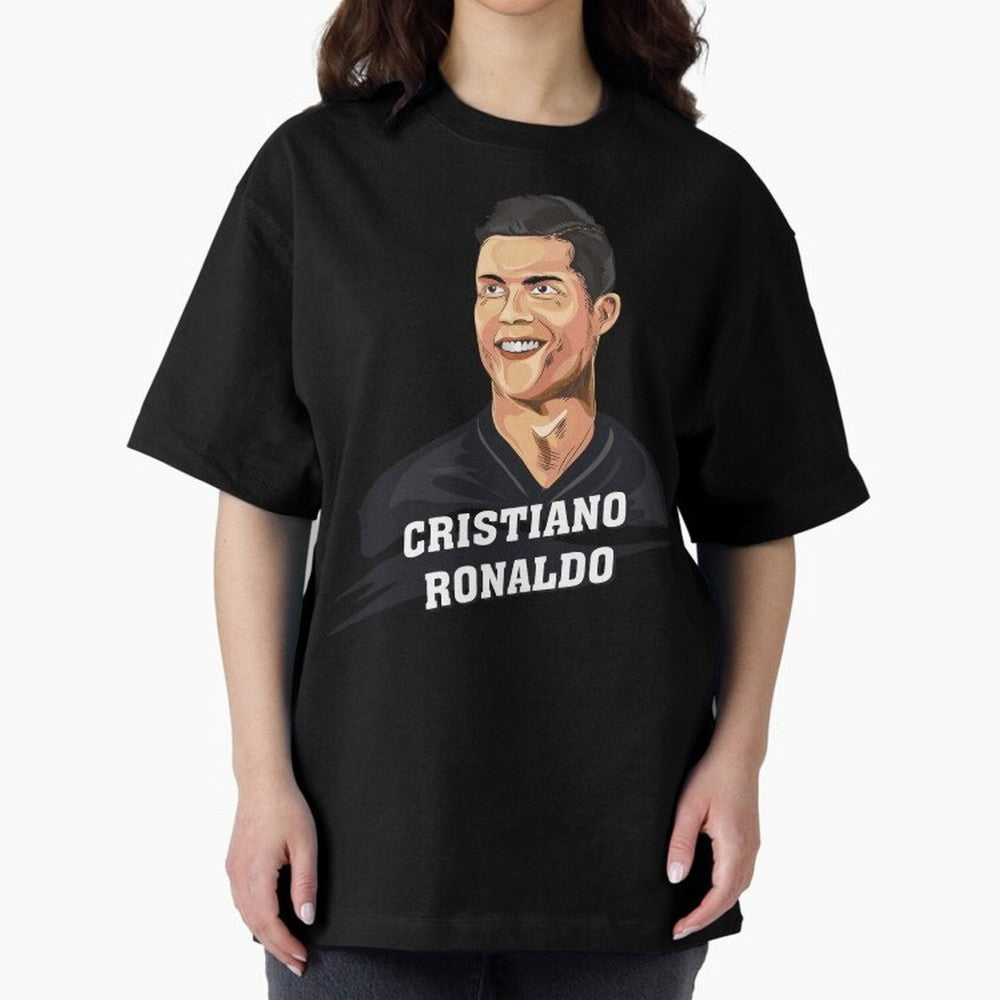 Cristiano Ronaldo Portrait Oversized T-Shirt Upgrade FIFA World Cup 2026 Group Stage Spirit, Highlighting Netherlands, Cristiano Ronaldo, Match Day Excitement, Supporter Culture, Golden Goals and Global Football Passion; Made for Collectors Who