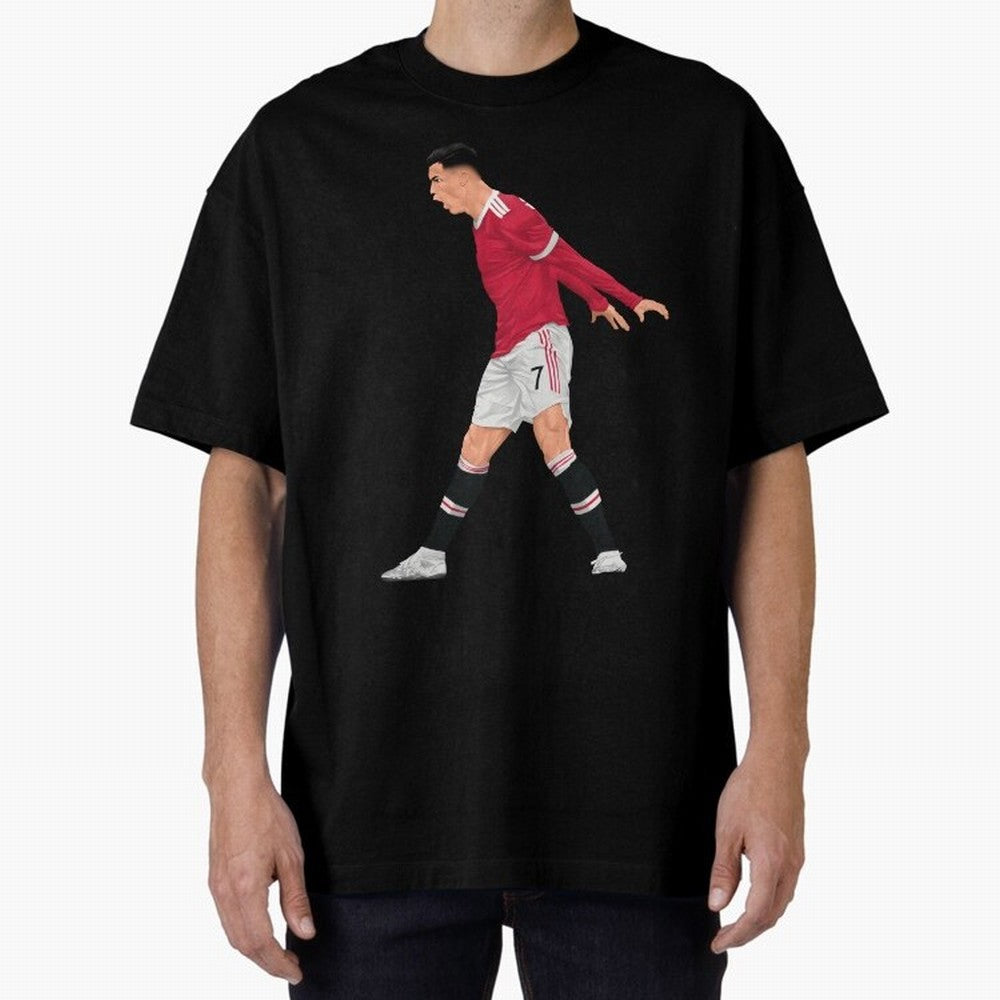 Cristiano Ronaldo Celebration Oversized T-Shirt Get Ready for the FIFA World Cup 2026 Group Stage Journey through Neymar Highlights, Germany Pride, Stadium Memories, Football Loyalty, International Chants and Championship Tradition; Ideal for Fans