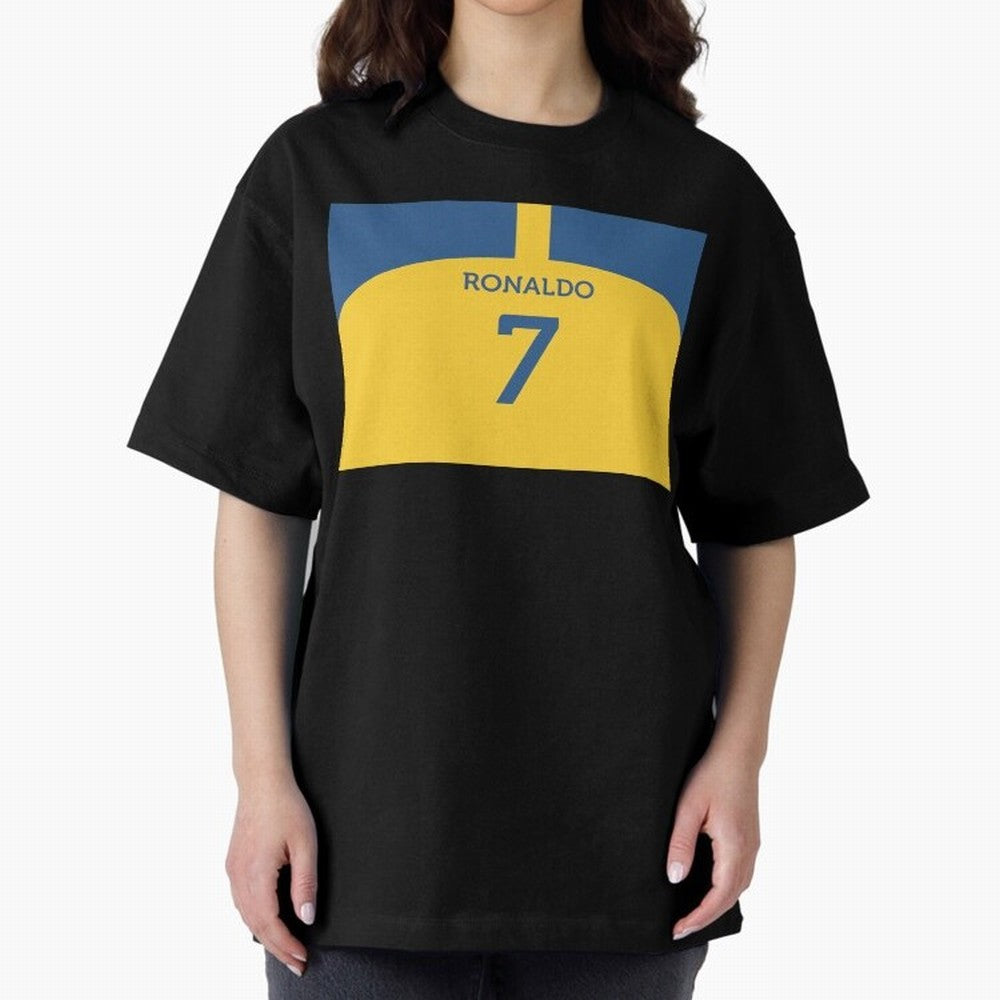 Cristiano Ronaldo Al Nassr Fc Oversized T-Shirt Bring Supporter Culture to Match Day Hype around FIFA World Cup 2026, Haaland and Mbappe, Argentina, Classic Soccer Heritage, Championship Pressure, Fan Loyalty and International Pride; Great for