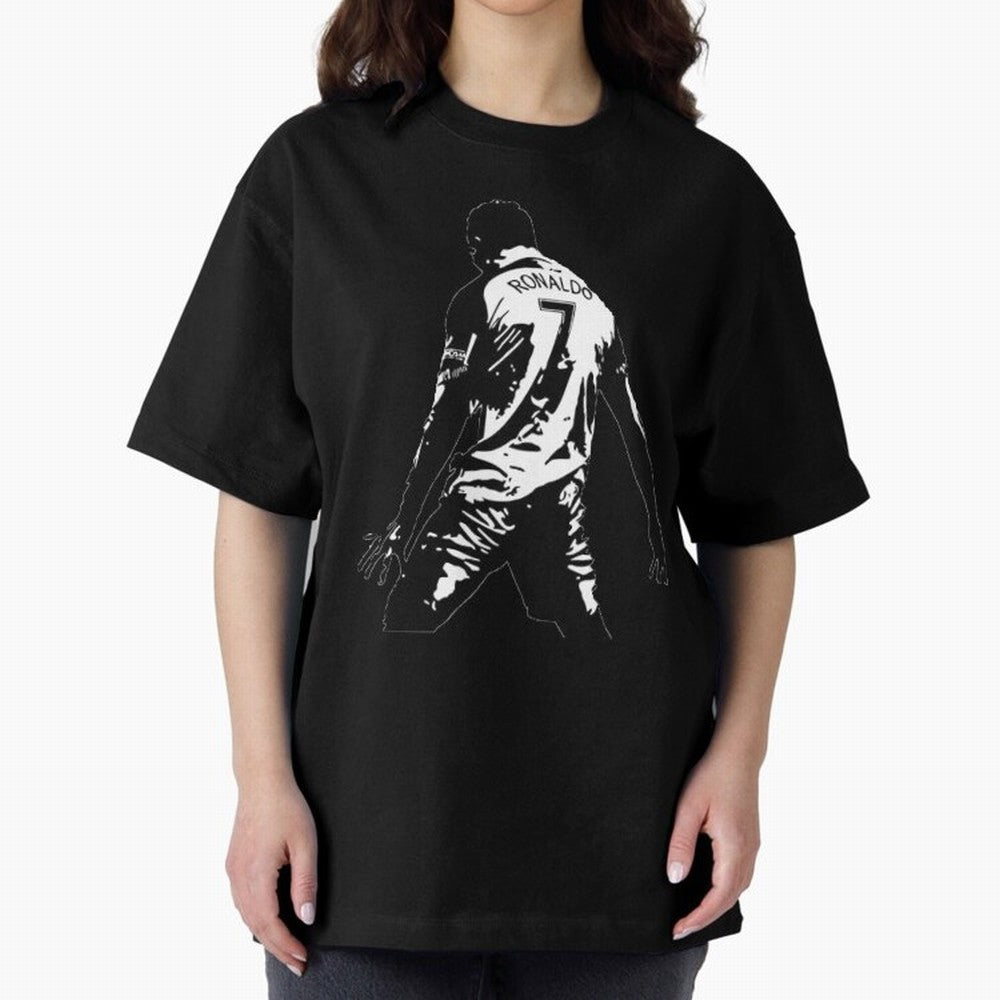 CRISTIANO RONALDO Oversized T-Shirt Wear the Spirit of Match Day Hype around FIFA World Cup 2026, Cristiano Ronaldo, Haaland and CR7, England, Fan Favorite Moments, National Team Passion, Big Match Drama and Soccer History; Ideal for Fans Who