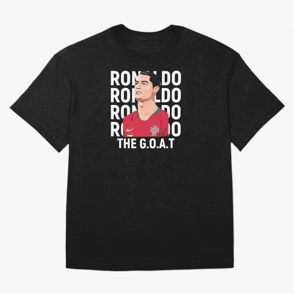Ronaldo The Goat Oversized T-Shirt Honor the Beautiful Game during FIFA World Cup 2026 Group Stage for Fans of CR7 and Messi and France and Portugal, Bringing Champion Mindset, Group Stage Buzz, Knockout Tension and Passionate Fan Culture; Perfect