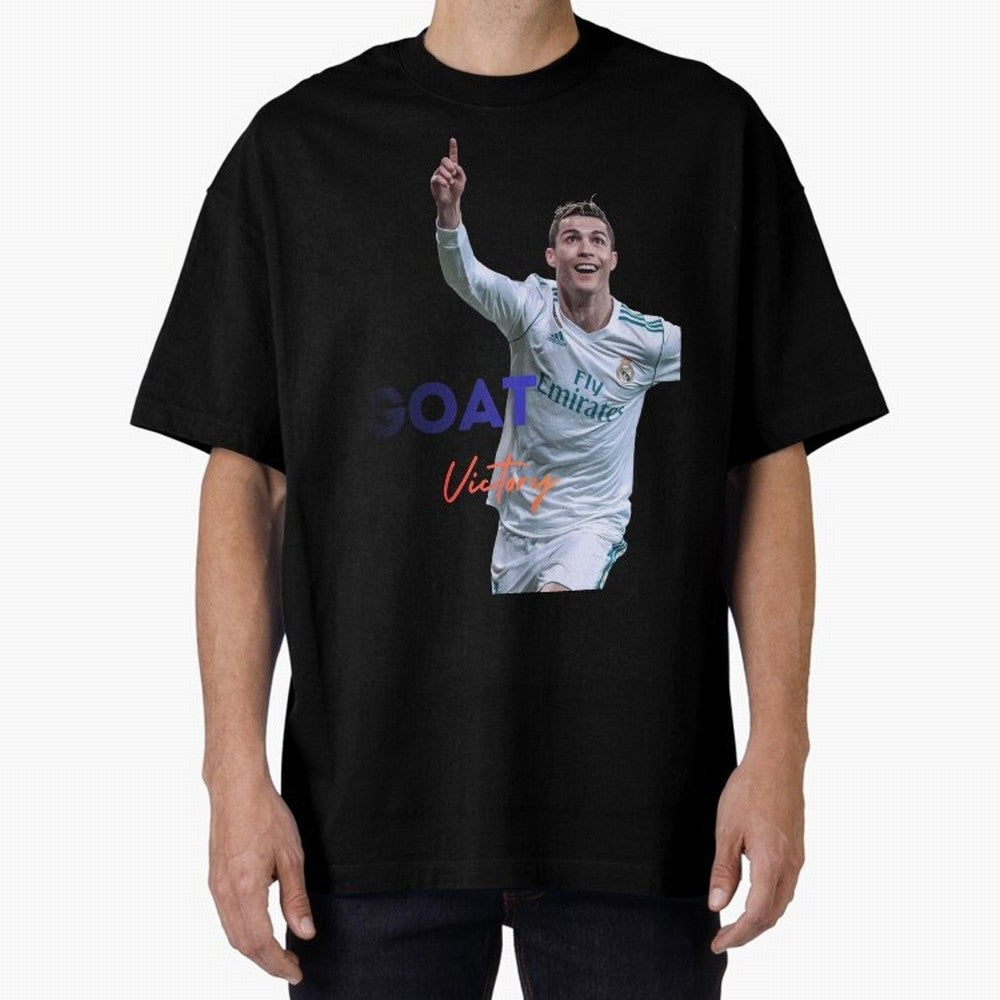 Goat CR7 MIndset Oversized T-Shirt Treasure Global Football Passion for FIFA World Cup 2026 Group Stage, Featuring Mbappe and Neymar, Portugal, Supporter Pride, Iconic Celebrations, Legendary Names and Global Match Day Energy; Great for Supporters