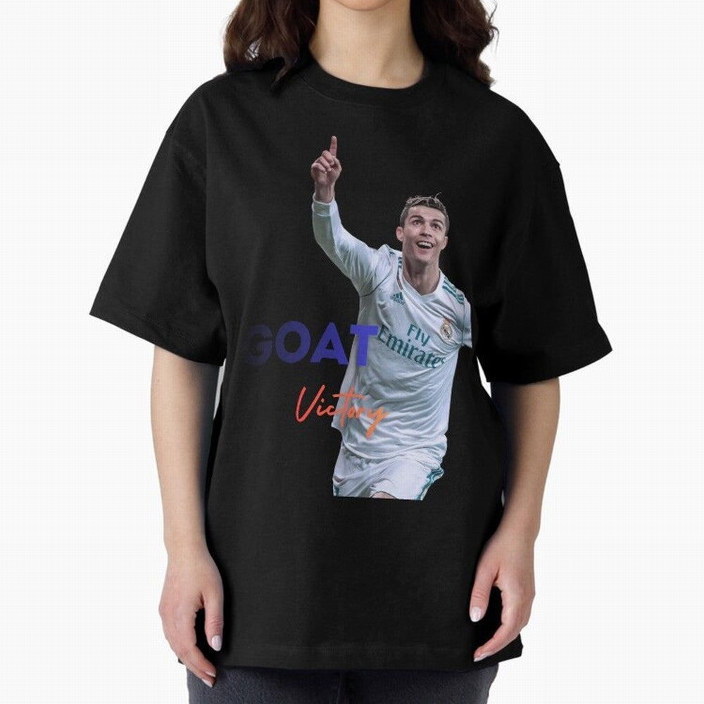 Goat CR7 MIndset Oversized T-Shirt Treasure Global Football Passion for FIFA World Cup 2026 Group Stage, Featuring Mbappe and Neymar, Portugal, Supporter Pride, Iconic Celebrations, Legendary Names and Global Match Day Energy; Great for Supporters