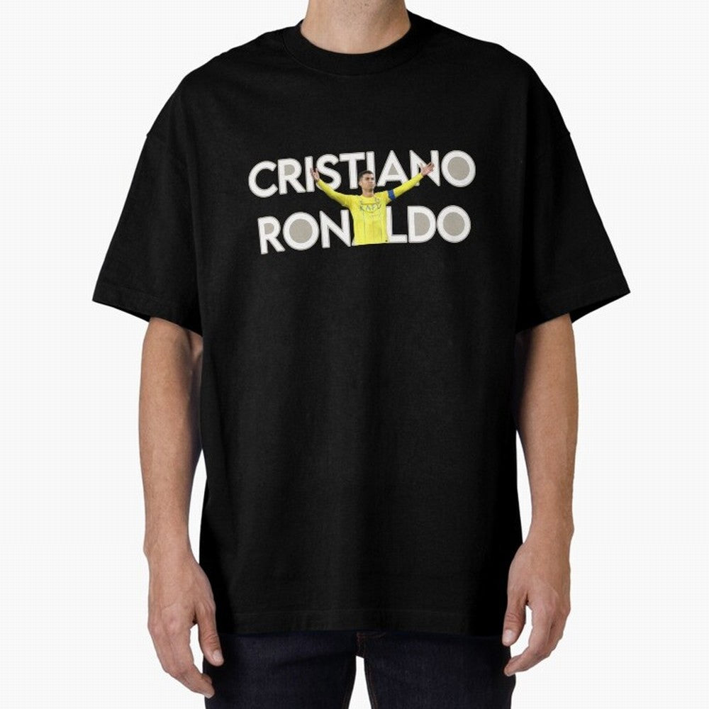 Cristiano Ronaldo Oversized T-Shirt Cheer for Global Football Passion for FIFA World Cup 2026, Connected to CR7 and Messi, Argentina, Tournament Hype, Historic Matchups, Family Viewing Parties and Global Sports Pride; Created for Match Day Parties,