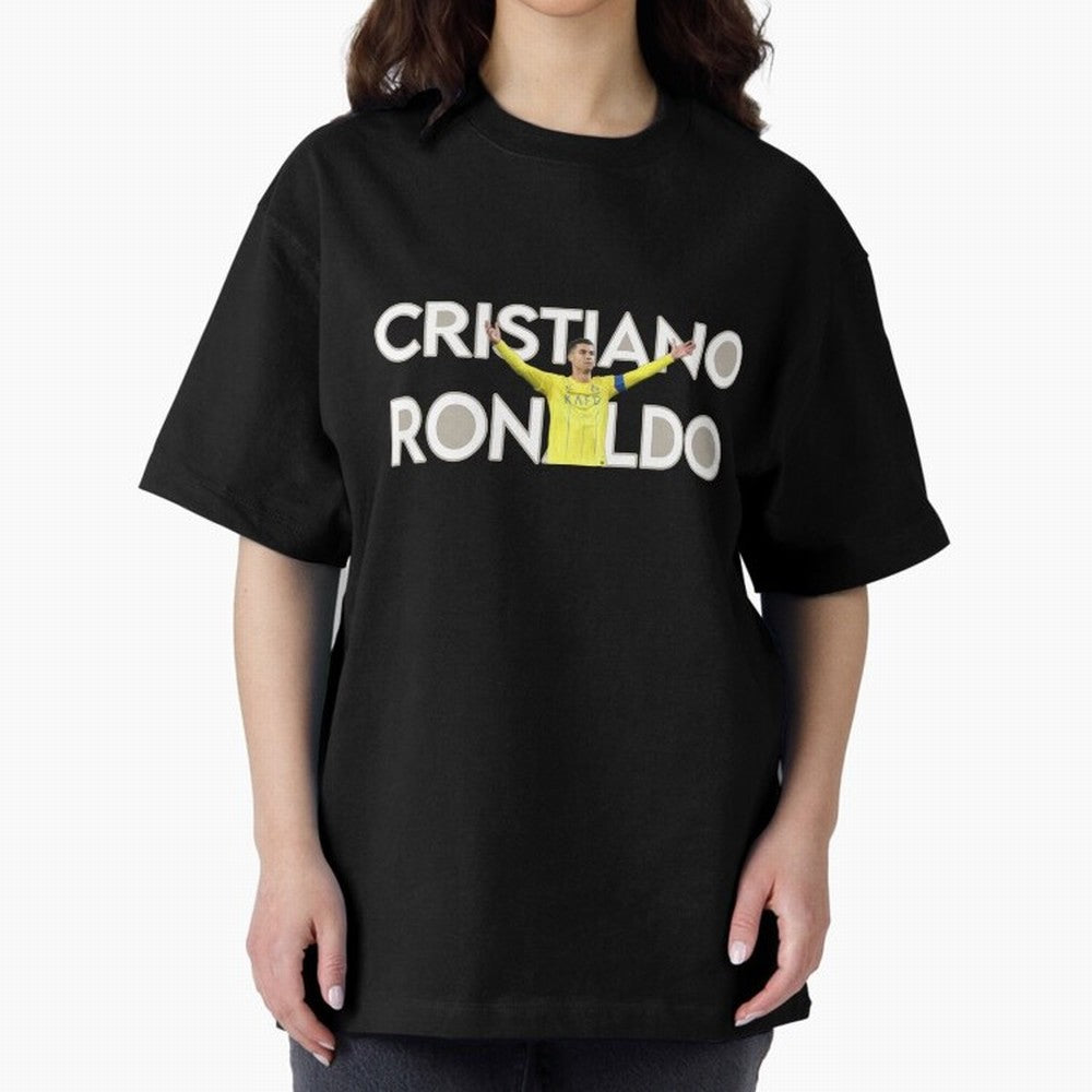 Cristiano Ronaldo Oversized T-Shirt Cheer for Global Football Passion for FIFA World Cup 2026, Connected to CR7 and Messi, Argentina, Tournament Hype, Historic Matchups, Family Viewing Parties and Global Sports Pride; Created for Match Day Parties,