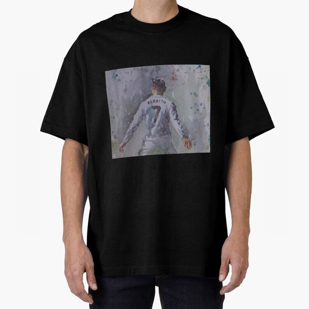 Cristiano Ronaldo - Portrait 2 Oversized T-Shirt Refresh FIFA World Cup 2026 USA Canada Mexico for Fans of Messi and Cristiano Ronaldo and England and Germany, Bringing Supporter Pride, Iconic Celebrations, Legendary Names and Global Match Day