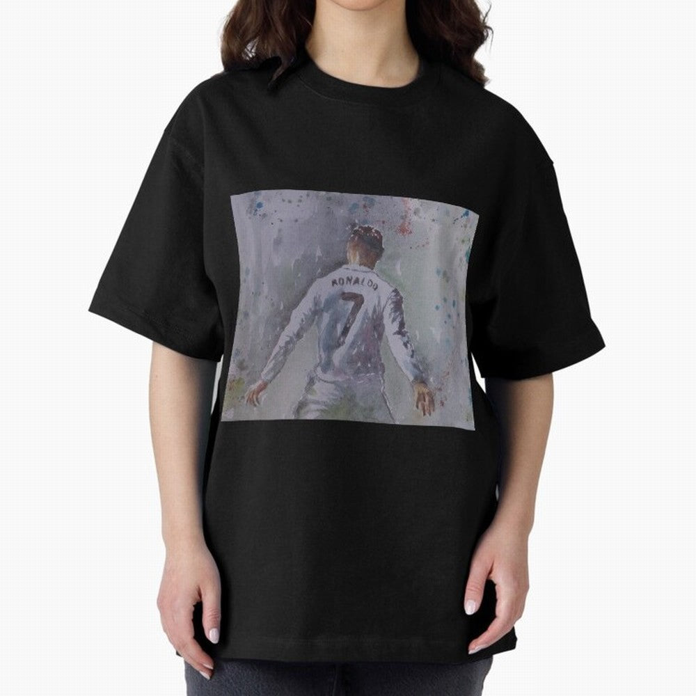 Cristiano Ronaldo - Portrait 2 Oversized T-Shirt Refresh FIFA World Cup 2026 USA Canada Mexico for Fans of Messi and Cristiano Ronaldo and England and Germany, Bringing Supporter Pride, Iconic Celebrations, Legendary Names and Global Match Day