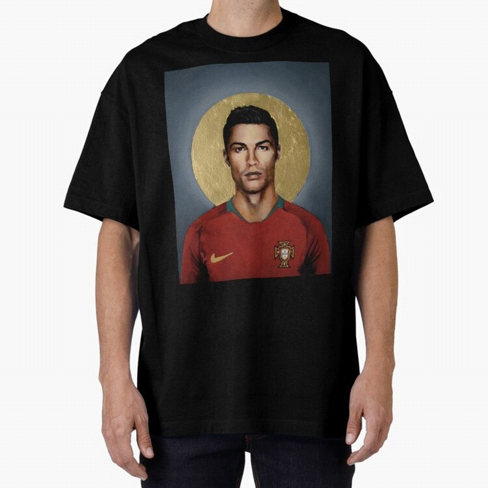 Cristiano Ronaldo CR7 Saint Portugal Football Legend Fan Art Oversized T-Shirt Feel the Heartbeat of Match Day Hype around FIFA World Cup 2026, Messi, Neymar and Mbappe, Netherlands, Stadium Memories, Football Loyalty, International Chants and
