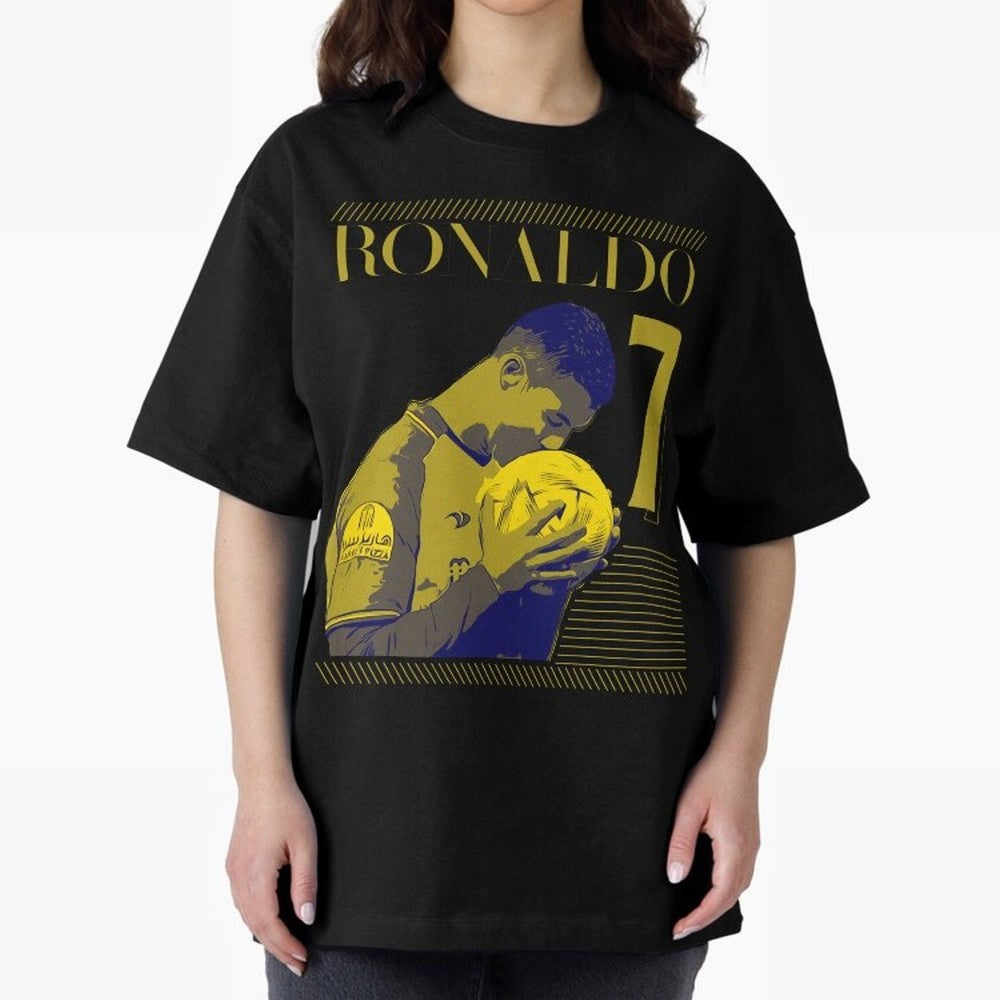 Cristiano Ronaldo Its Yellow Oversized T-Shirt Bring Champion Energy into the FIFA World Cup 2026 Journey through Messi Highlights, England and Germany Pride, Retro Football Energy, Iconic Rivalries, Trophy Chase Drama and Stadium Atmosphere; Ideal