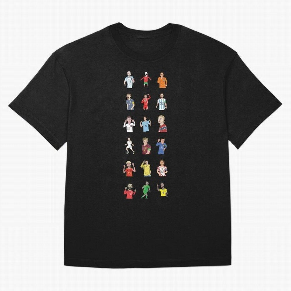 Badly Drawn Footballers Oversized T-Shirt Honor the Beautiful Game during Match Day Hype around FIFA World Cup 2026 Group Stage, Messi, CR7 and Mbappe, Brazil, Portugal and Argentina, Game Day Rituals, Football Legends, Country Pride and the Road