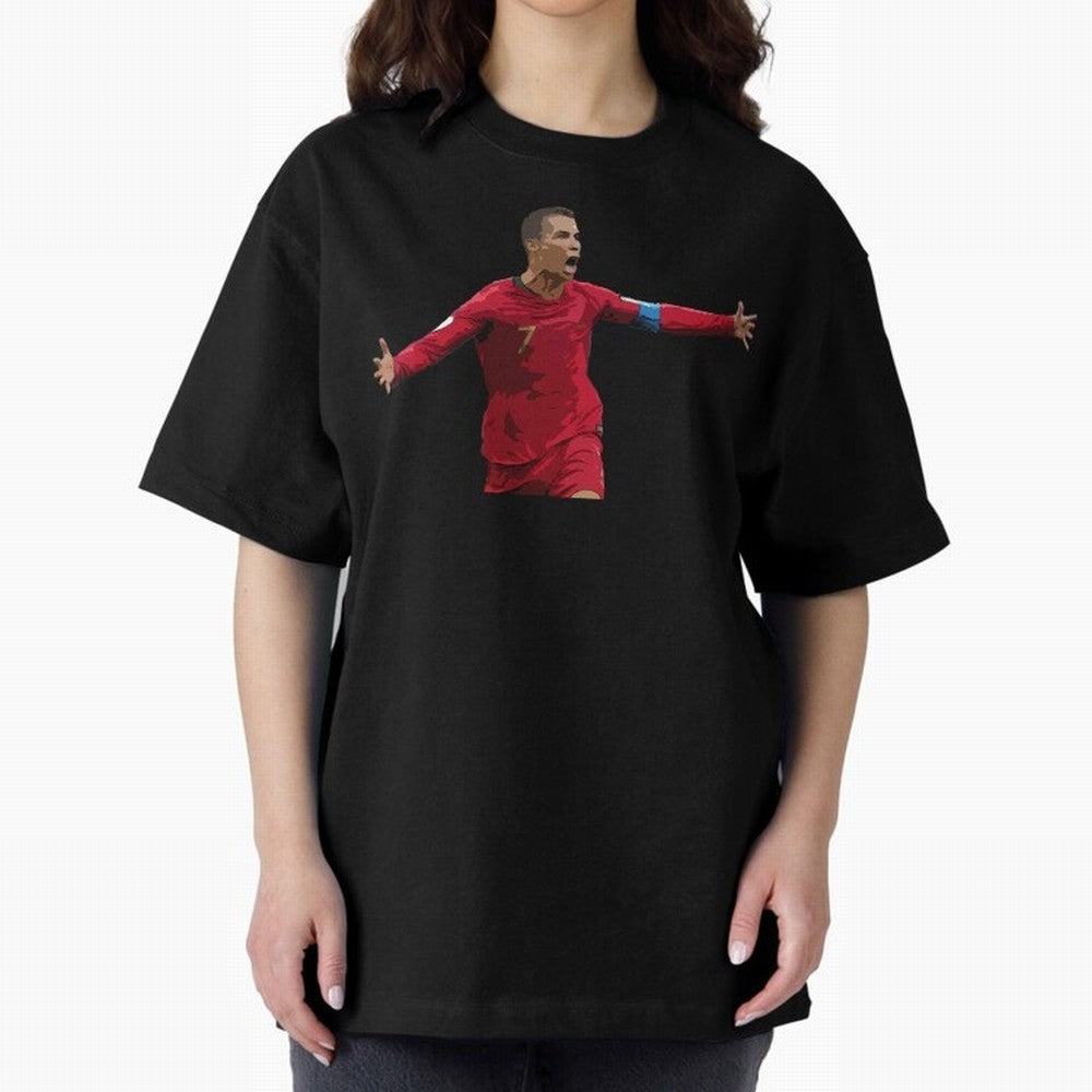 Cristiano Ronaldo Oversized T-Shirt Join the Global Buzz around Match Day Hype around FIFA World Cup 2026 Group Stage, Haaland, England, Vintage Soccer Flavor, Modern Football Stars, National Flags and Final Night Emotion; Ideal for Passionate Fans