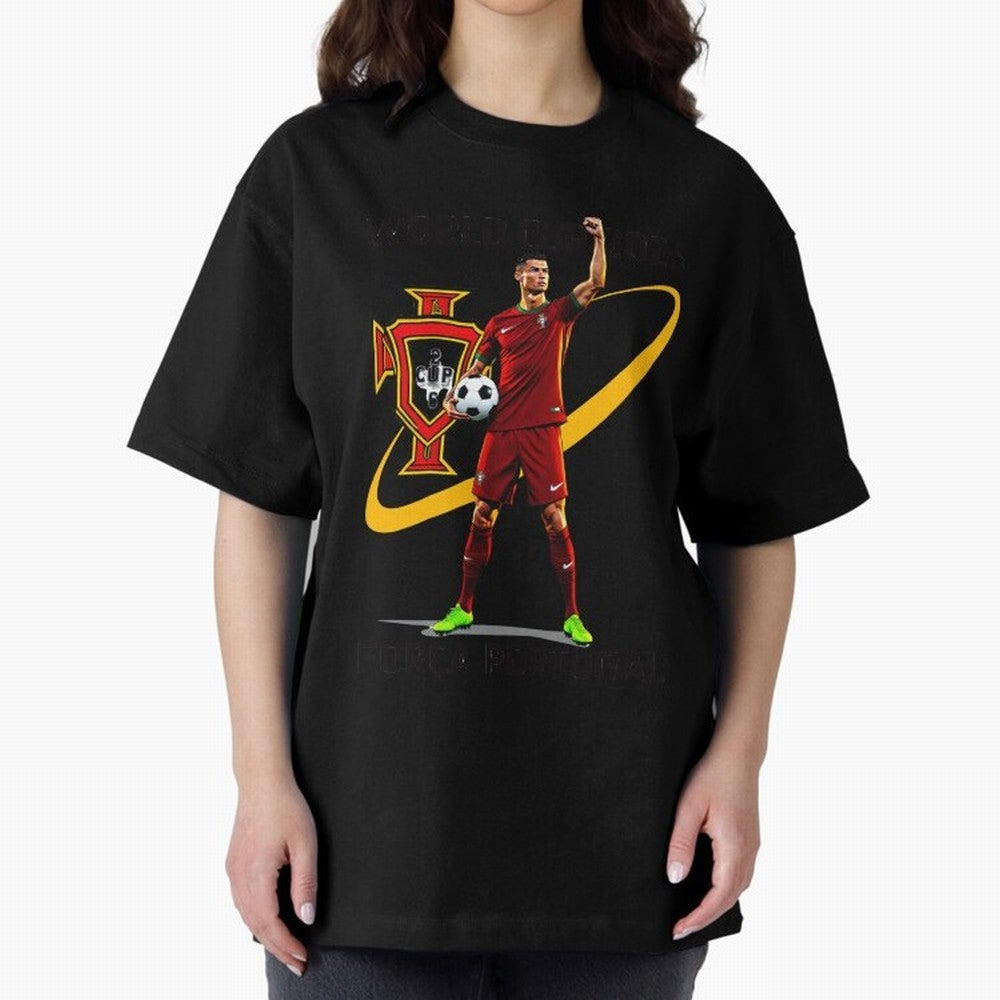 FIFA World Cup 2026 - Portugal Fan Oversized T-Shirt Fuel Match Day Hype around FIFA World Cup 2026 USA Canada Mexico, Cristiano Ronaldo, Portugal, Spain and Germany, Retro Football Energy, Iconic Rivalries, Trophy Chase Drama and Stadium
