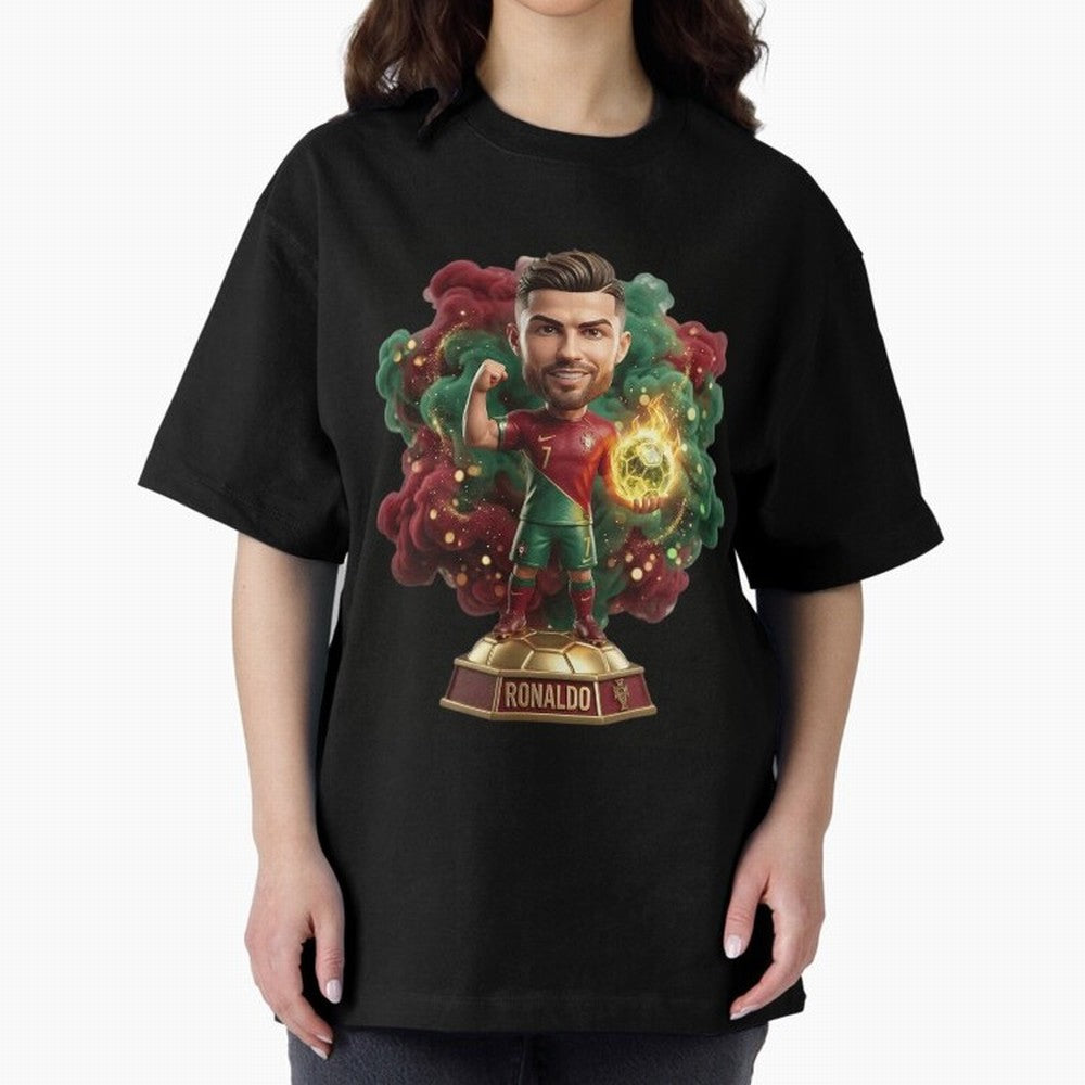 Ronaldo Portugal 2026 - Legend Soccer Chibi 3D Oversized T-Shirt Follow the Road to FIFA World Cup 2026 Group Stage Spirit, Driven by Brazil, Portugal and Argentina, Neymar, Stadium Memories, Football Loyalty, International Chants and Championship