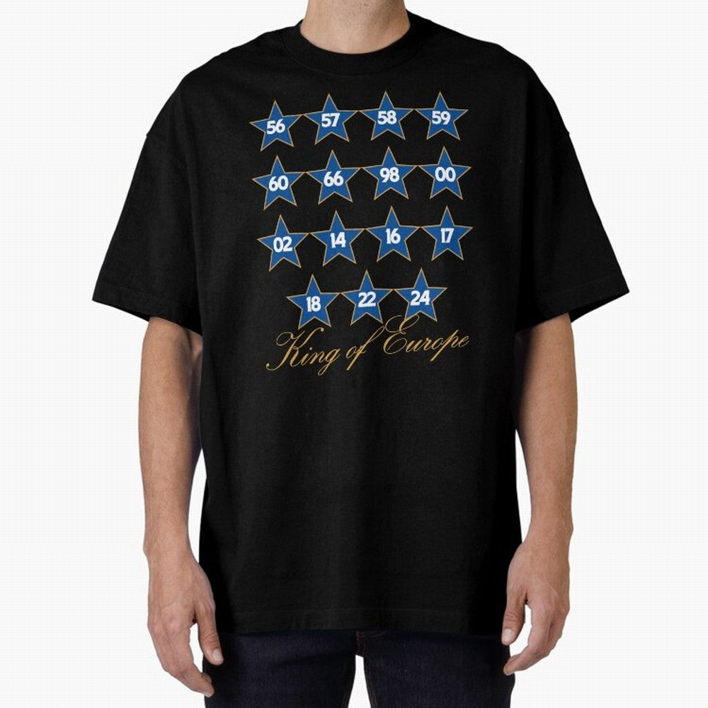 Real Madrid European Cups Oversized T-Shirt Show Love for Legendary Goals in FIFA World Cup 2026 USA Canada Mexico Spirit, Connected to Netherlands, Neymar, Classic Soccer Heritage, Championship Pressure, Fan Loyalty and International Pride; Ideal