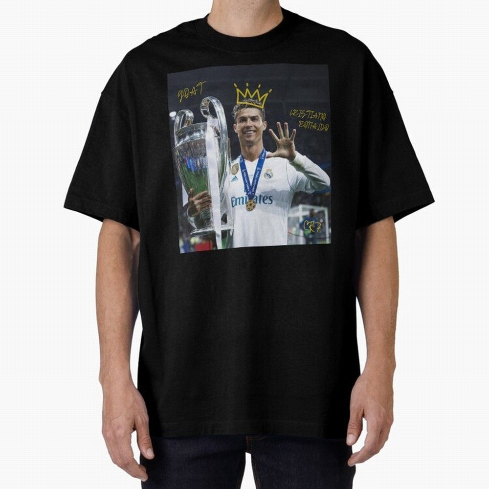 Cristiano Ronaldo- GOAT Oversized T-Shirt Celebrate the Stars of Global Football Passion for FIFA World Cup 2026 USA Canada Mexico, Filled with Neymar, Haaland and Cristiano Ronaldo, France, Football Passion, Legendary Performances, Festival Vibes