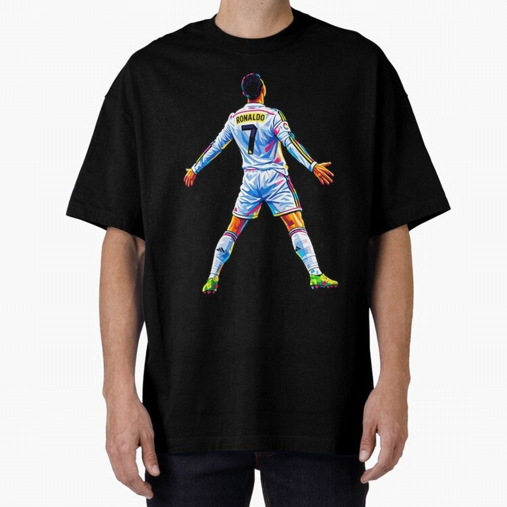 The GOAT Ronaldo Oversized T-Shirt Remember FIFA World Cup 2026 Featuring Haaland, France Energy, Supporter Pride, Iconic Celebrations, Legendary Names and Global Match Day Energy; Made for Die Hard Supporters, Soccer Lovers, Game Day Photos and