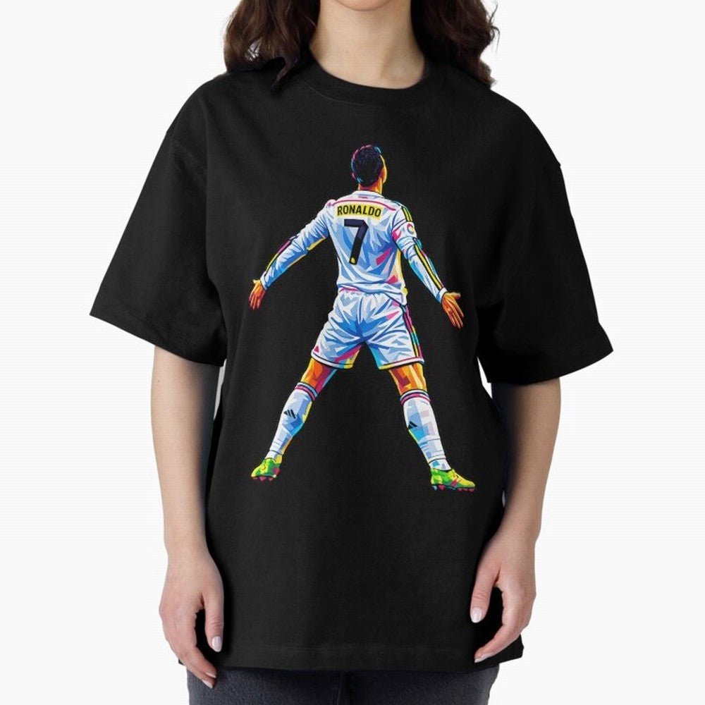 The GOAT Ronaldo Oversized T-Shirt Remember FIFA World Cup 2026 Featuring Haaland, France Energy, Supporter Pride, Iconic Celebrations, Legendary Names and Global Match Day Energy; Made for Die Hard Supporters, Soccer Lovers, Game Day Photos and