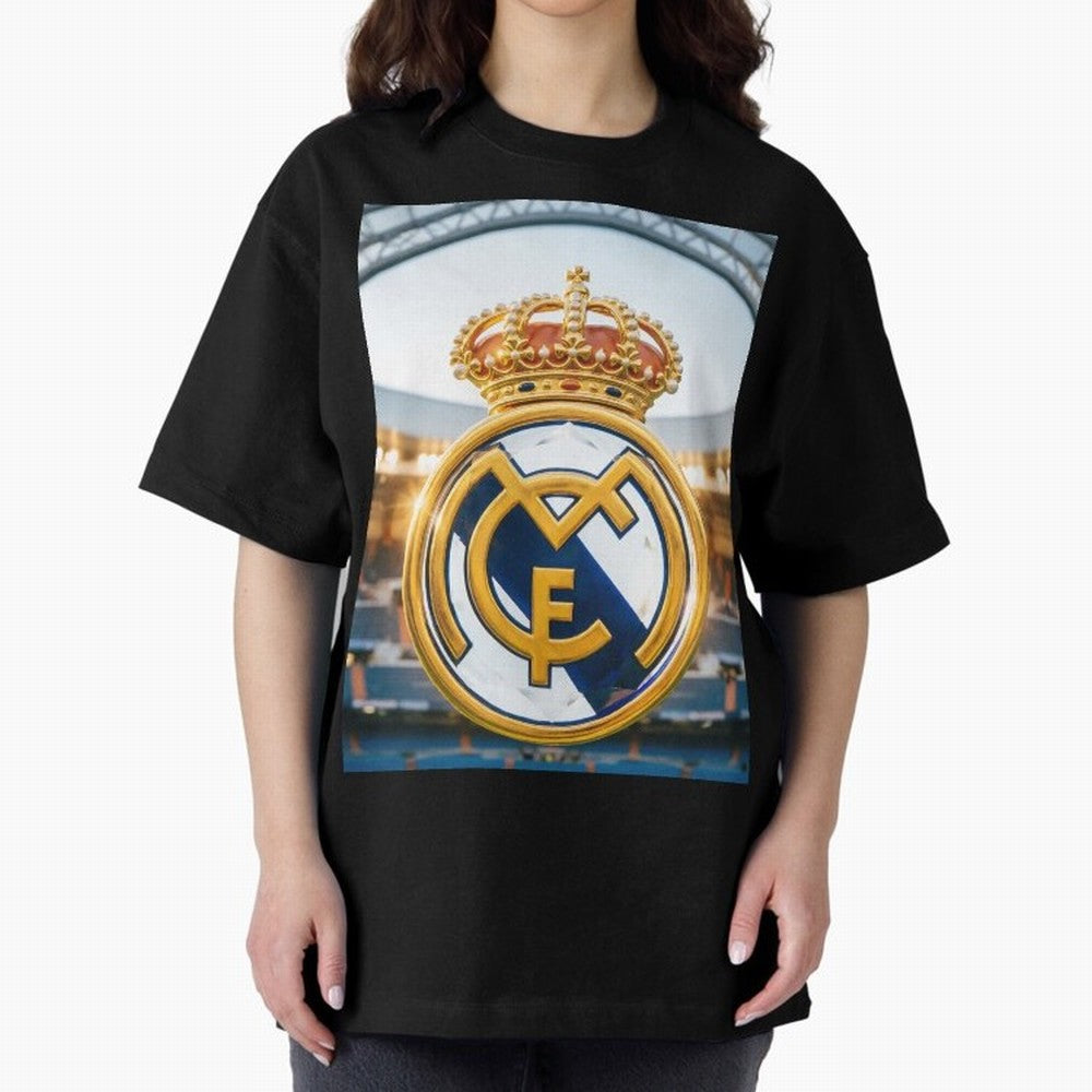 Realeza Madridista Oversized T-Shirt Embrace FIFA World Cup 2026 for Fans of CR7 and Messi and England, Bringing Goal Celebration Energy, Supporter Heritage, Football Icons and Worldwide Tournament Joy; Perfect for Fans, Collectors, Family