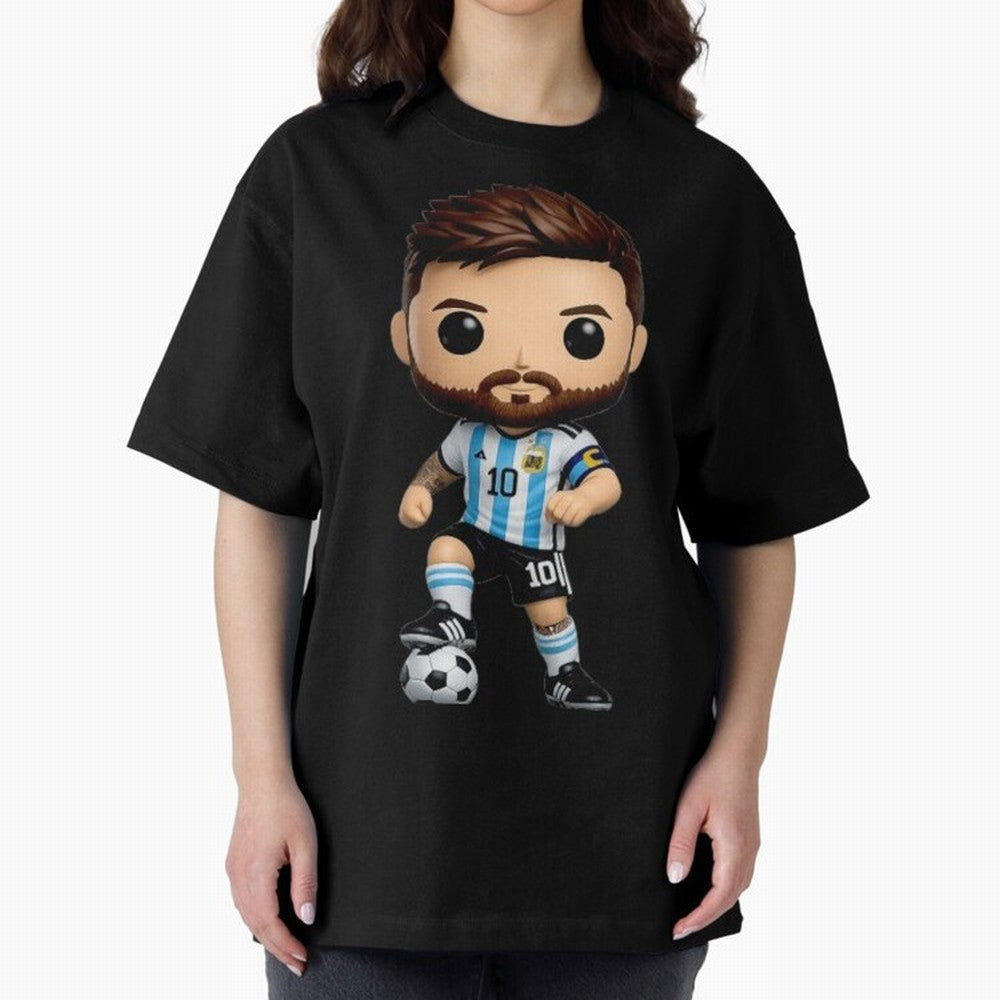 Lionel Messi Figurine Oversized T-Shirt Feel FIFA World Cup 2026 Group Stage for Fans of Cristiano Ronaldo, Haaland and CR7 and Spain, Bringing Soccer Culture, Superstar Moments, National Team Dreams and Competitive Fire; Ideal for Fans Who Follow