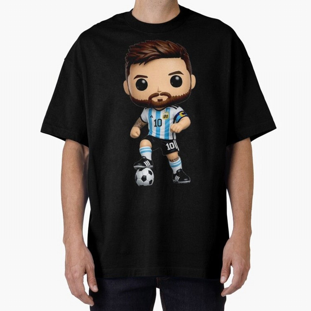 Lionel Messi Figurine Oversized T-Shirt Feel FIFA World Cup 2026 Group Stage for Fans of Cristiano Ronaldo, Haaland and CR7 and Spain, Bringing Soccer Culture, Superstar Moments, National Team Dreams and Competitive Fire; Ideal for Fans Who Follow