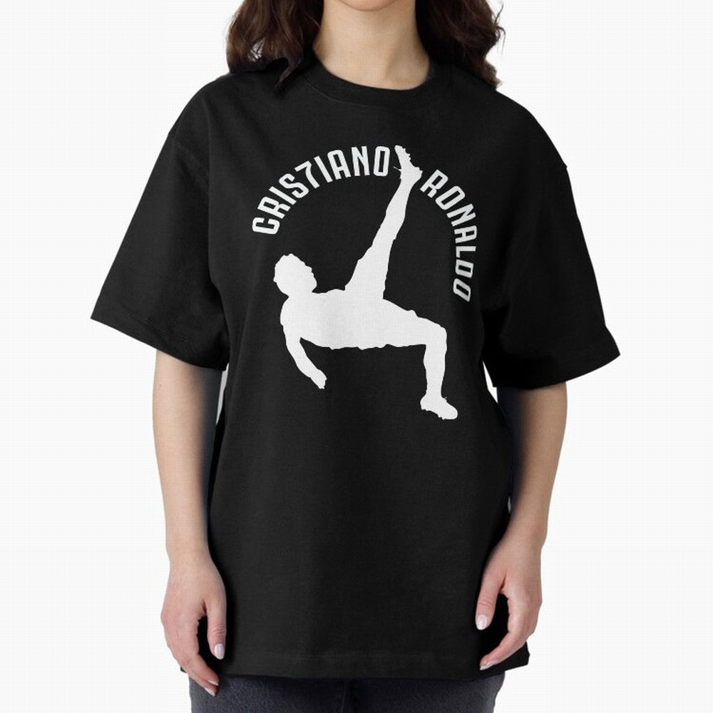 Cristiano Ronaldo - Bicycle Oversized T-Shirt Show Match Day Excitement for FIFA World Cup 2026 Group Stage Spirit, Inspired by Brazil, Portugal and Argentina, Cristiano Ronaldo, Haaland and CR7, Championship Spirit, Famous Goals, Roaring Crowds