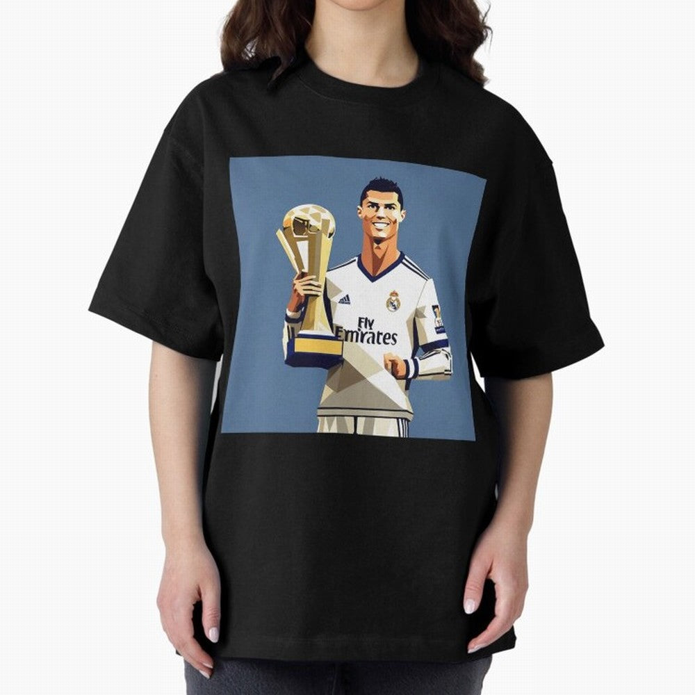 Cristiano Ronaldo Cr7 The Best Artwork Futbol Soccer Oversized T-Shirt Celebrate Classic Football Spirit in the FIFA World Cup 2026 USA Canada Mexico Journey through Neymar, Haaland and Cristiano Ronaldo Highlights, England and Germany Pride,