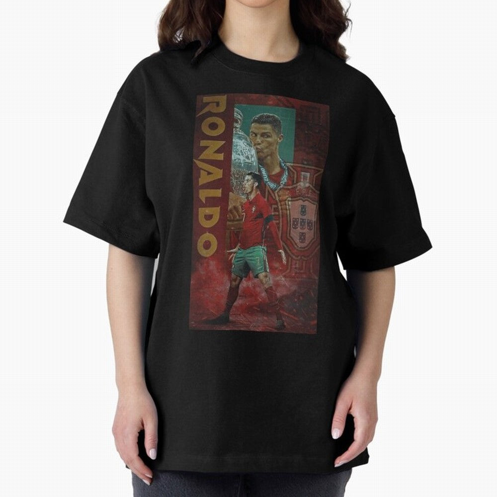 Cristiano Ronaldo Oversized T-Shirt Follow Every Goal of FIFA World Cup 2026 Spirit, Driven by Argentina and Brazil, Mbappe, Football History, Final Match Energy, Crowd Noise and Once in a Lifetime Moments; Created for Match Day Parties, Soccer