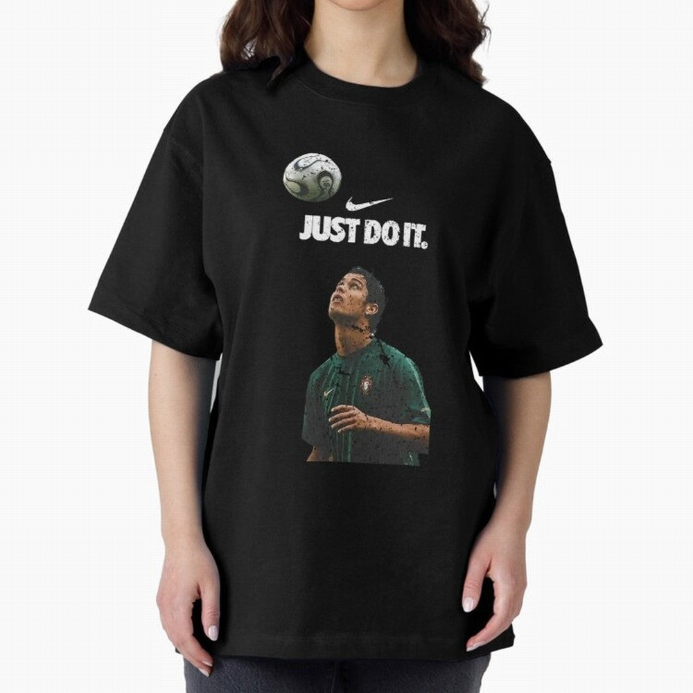 Cristiano Ronaldo Just Do It Oversized T-Shirt Celebrate Global Passion for the FIFA World Cup 2026 Journey through Messi, CR7 and Mbappe Highlights, England, France and Netherlands Pride, Global Supporter Spirit, Legendary Goals, National Colors