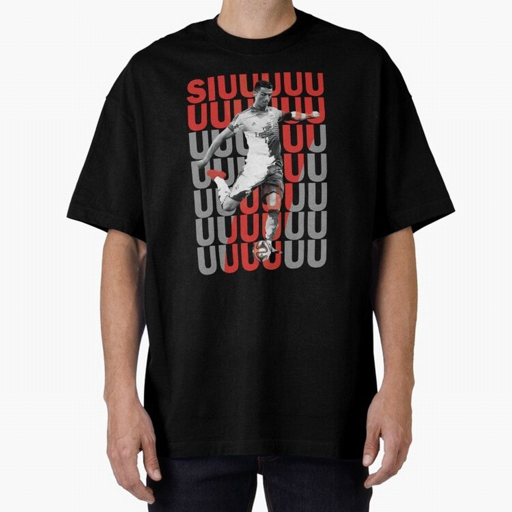 Siuuuuuu Cristiano Ronaldo Oversized T-Shirt Show Championship Spirit for Global Football Passion for FIFA World Cup 2026 Group Stage, Inspired by CR7, Spain, Supporter Pride, Iconic Celebrations, Legendary Names and Global Match Day Energy; Ideal