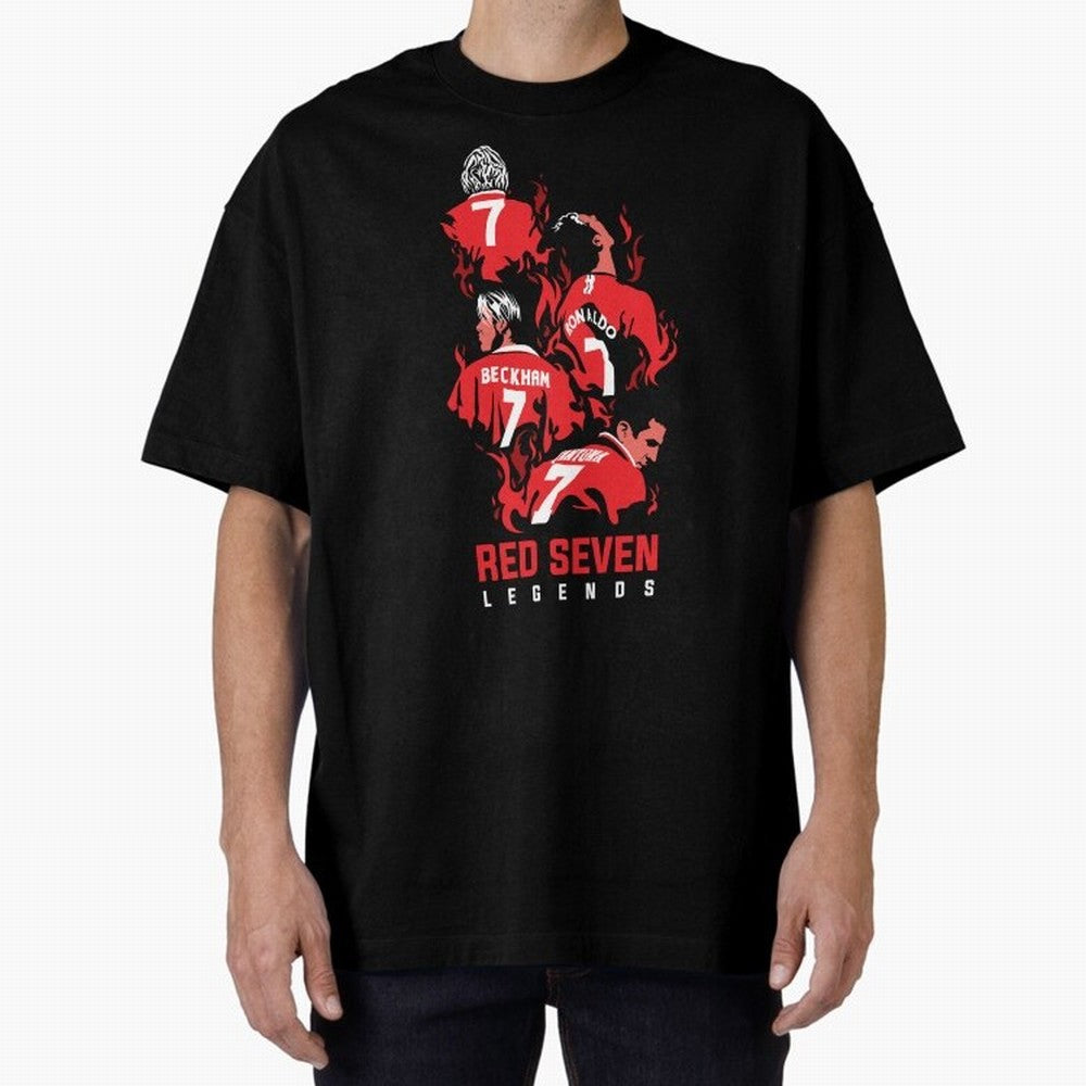 The Red Seven - Man Utd Oversized T-Shirt Celebrate Supporters United by FIFA World Cup 2026 USA Canada Mexico for Fans of Cristiano Ronaldo, Haaland and CR7 and England, Bringing Stadium Chants, National Pride, Trophy Dreams and Unforgettable
