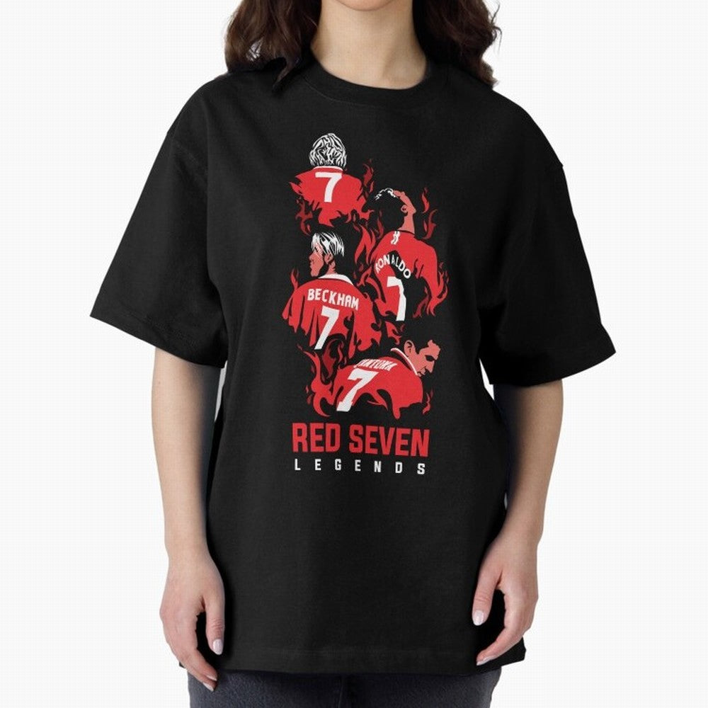 The Red Seven - Man Utd Oversized T-Shirt Celebrate Supporters United by FIFA World Cup 2026 USA Canada Mexico for Fans of Cristiano Ronaldo, Haaland and CR7 and England, Bringing Stadium Chants, National Pride, Trophy Dreams and Unforgettable