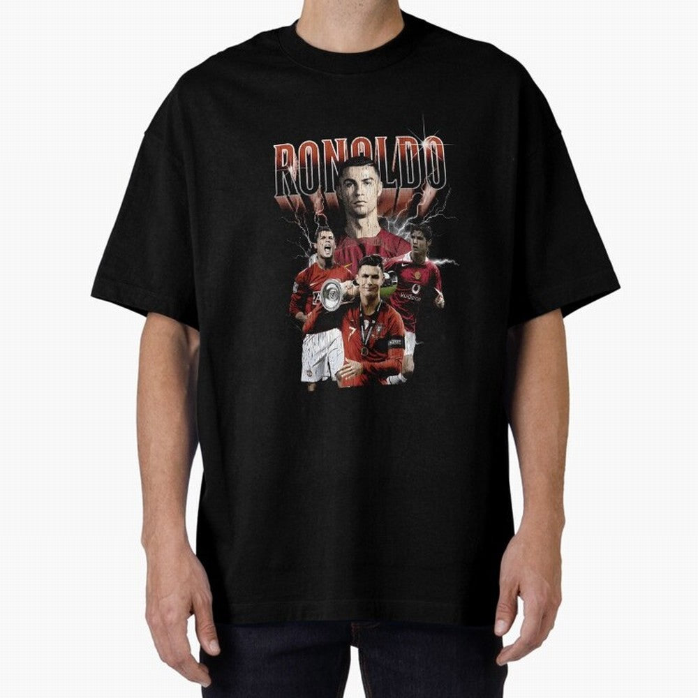 Cr7 footballer portuguese Oversized T-Shirt Honor Football Greatness during FIFA World Cup 2026 Spirit, Driven by Argentina and Brazil, CR7 and Messi, Match Day Excitement, Supporter Culture, Golden Goals and Global Football Passion; Made for
